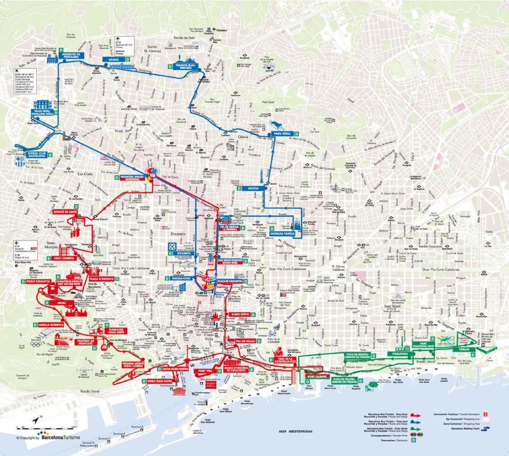 Amazing Hop On And Off Bus Barcelona Map Package